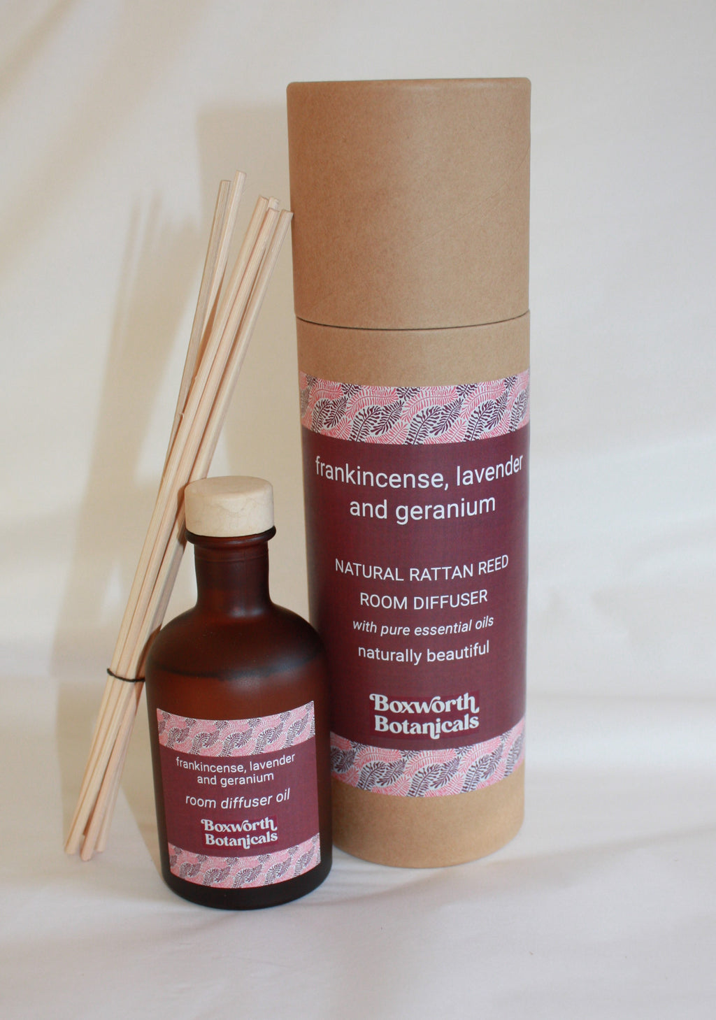 Reed Diffuser Frankincense, Lavender & Geranium – Boxworth Botanicals